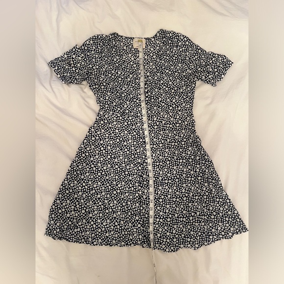 Sezane Sola dress, navy blue daisy print - Picture 7 of 7